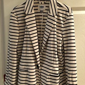 Cotton white and cream color blazer. Size Large